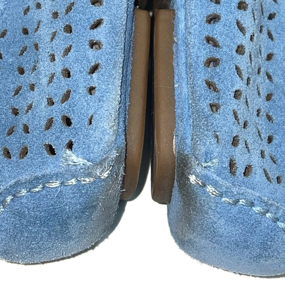Michael Kors Blue Fulton Perforated Suede Leather Moccasin Flats - Picture 8 of 8